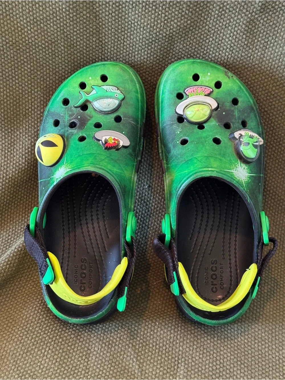 CROCS x Ron English All-Terrain Clog Toddler 'Area 54 - Green Galaxy'